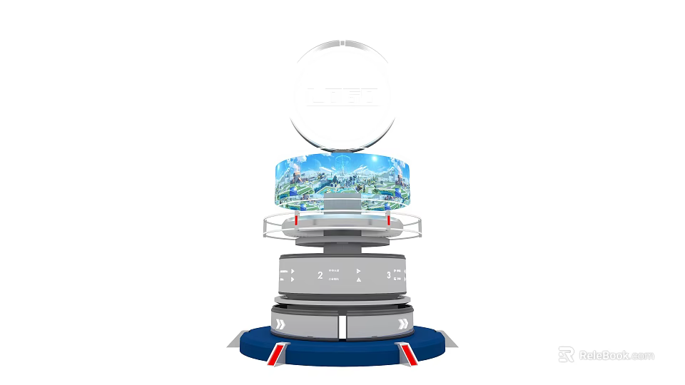 Popular Photo Check-in Spot With Digital Screen And Multi Level Platform 3d model 