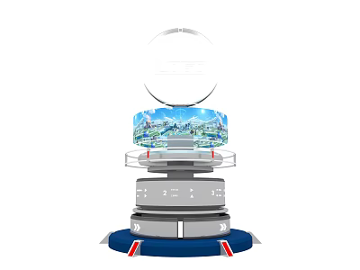 Popular Photo Check-in Spot With Digital Screen And Multi Level Platform 3d model
