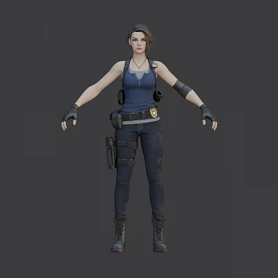 Modern game character beauty Jill 3d model Modern game character beauty Jill 3d model