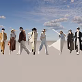 Group of People in Stylish Trendy Outfits And Various Fashion Styles