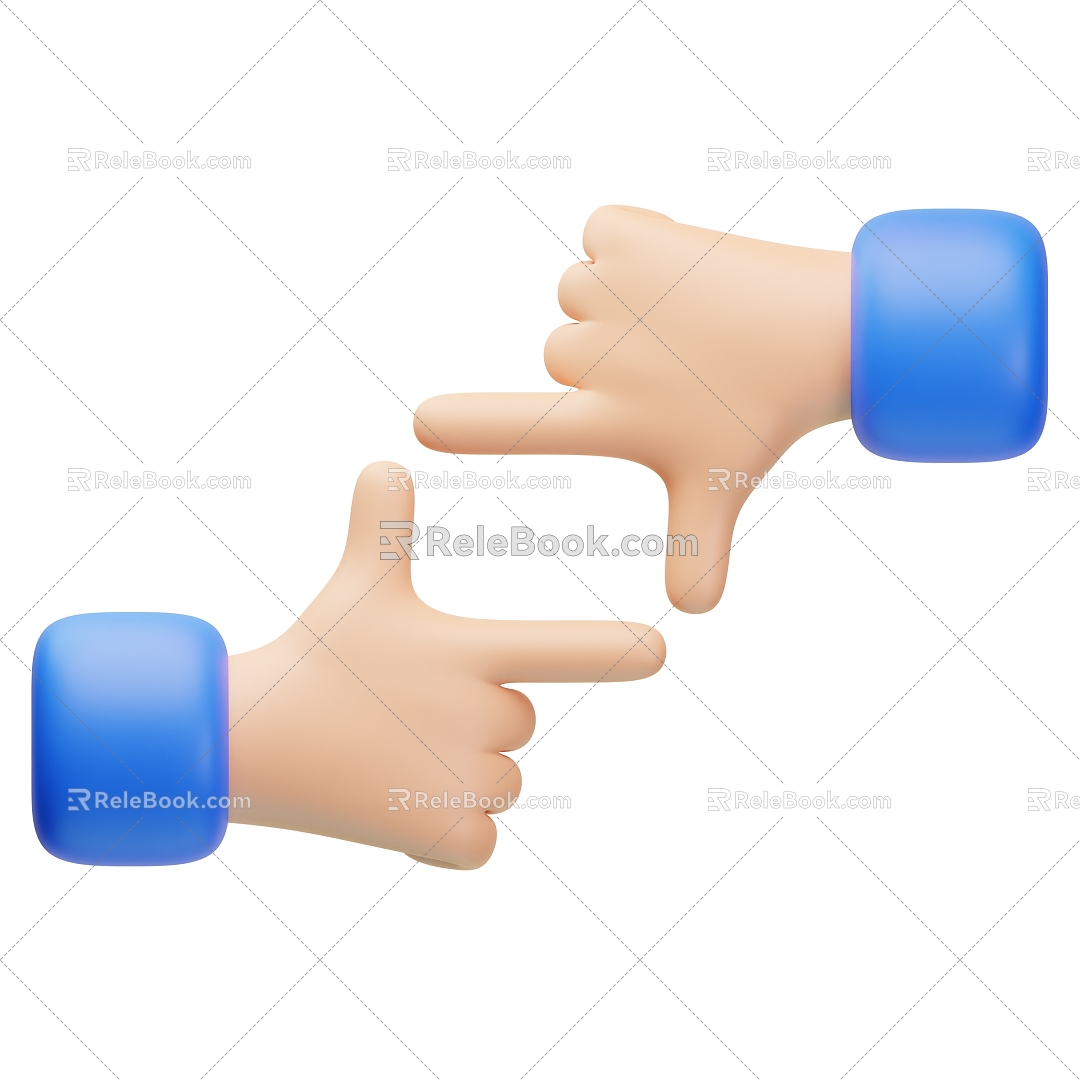 Modern Gesture Palm Small Hand Cartoon Hand Animation Gesture 3d model