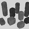 Natural Rockery Stones With Various Shapes Sizes Gray Black Textured Surfaces