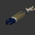 Wooden Handle Household Tool With Blue Stripe And Metal Head Design