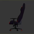 Ergonomic Black Red Gaming Chair With FURY Logo And Adjustable Armrests