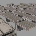 Elevated Road Interchange With Interconnected Highways Lane Markings And Supports 3d model