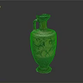 Ancient Ceramic Vase With Intricate Carved Figures Classical Sculpture Design