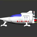 White Model Airplane With Blue Cockpit Red White Striped Wings And Stand