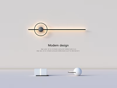 Modern Wall Lamp Design With Sleek Line And Circular Decorative Sphere 3d model