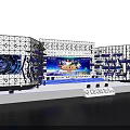 Modern Stage Setup With Purple Blue Lighting Effects And Large Display Screen 3d model