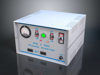 AC DC Power Inverter 120V with Knob Indicator Lights Switches for Home Use 3d model