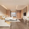 Modern Hotel Guest Room Interior Design With Comfortable Bed Sofa TV And Wooden Flooring