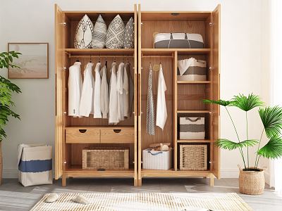 Japanese Style Wardrobe Solid Wood Wardrobe model