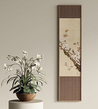 New decorative painting new vase floral art 3d model