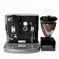 Kitchen Appliances Black Espresso Coffee Machine And Grinder With Beans 3d model