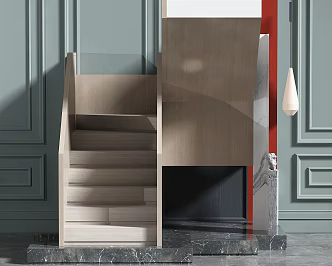 Wood Stairs 3d model