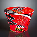 Spicy SHIN Cup Noodles With Red Packaging And Dragon Design