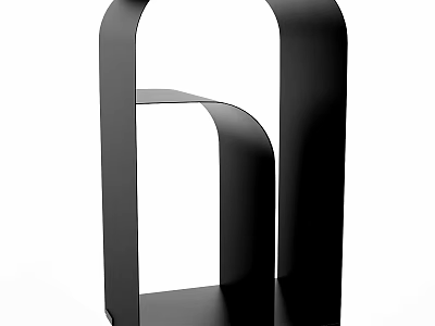 Modern Black Coffee Table With Sleek Curved Lines And Minimalist Design 3d model