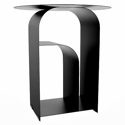 Modern Black Coffee Table With Sleek Curved Lines And Minimalist Design 3d model