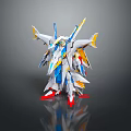 Colorful Mechanical Robot Character With White Blue Yellow Red Wings And Detailed Design