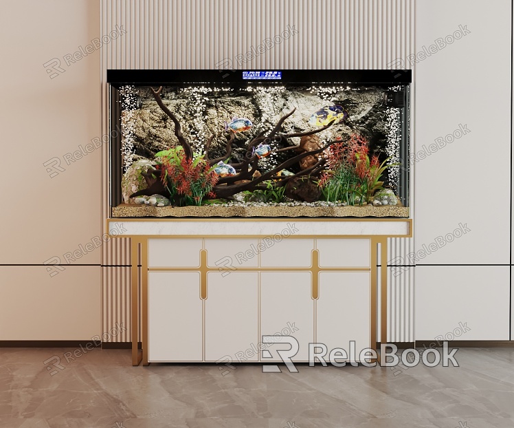 Modern fish tank aquarium model