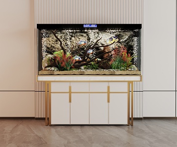 Modern fish tank aquarium 3d model