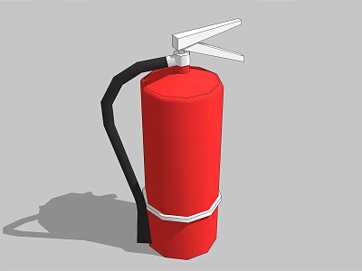 Red Cylindrical Fire Extinguisher As Essential Fire Safety Equipment For Emergency Use 3d model