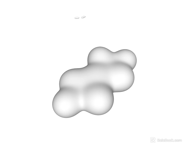 Cloud Shaped White Public Chair With Modern Comfortable Design For Outdoor Spaces 3d model 
