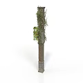 Modern Decorative Pillar Adorned With Lush Green Vines In Contemporary Interior Design