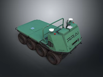 Green Armored Six Wheeled Tank Featuring RRAI Markings And Sensor Equipment 3d model Green Armored Six Wheeled Tank Featuring RRAI Markings And Sensor Equipment 3d model