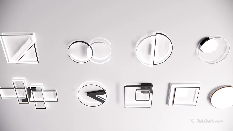 Modern Minimalist Ceiling Lights For Home Interior With Geometric Shapes 3d model