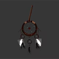Traditional Handmade Dreamcatcher With Circular Web Brown Rope Frame And Feather Tassels