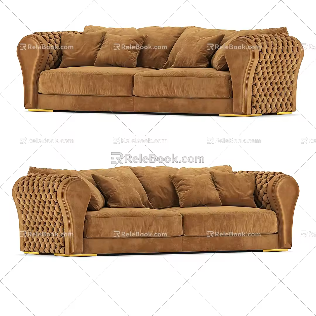 Multi-person Sofa Fabric Multi-person Sofa Flannel Sofa Casual Sofa Visionnaire 3d model