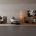 Contemporary Soft Upholstered Sofa And Coffee Table Set For Spacious Minimalist Concrete Living Room