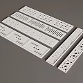 White Perforated Decorative Panels With Various Patterns And Strip Designs 3d model