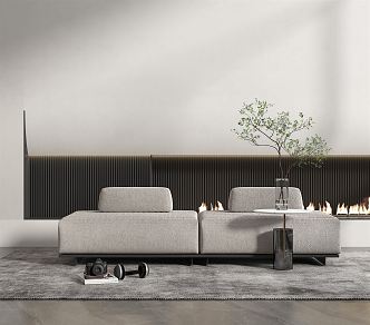 modern double sofa single sofa 3d model