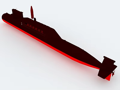 Black And Red Ship Model With Detailed Hull Structure And 3D Design 3d model