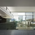 Modern Office Building Interior With Open Space Glass Curtain Wall Spiral Staircase And Natural Light