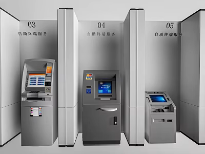 Smart Machines For Self Service Banking With Form Filling Account Opening Card Replacement 3d model