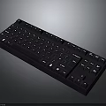 Modern Black Keyboard with LED Backlit Keys and Ergonomic Design for Office Use