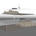 Modern Double Layer Glass Coffee Table With Rockery Decoration And Minimalist Design