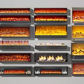 Modern Fireplace Collection Featuring Various Designs And Realistic Flame Effects 3d model