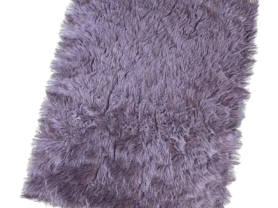 Purple Fluffy Square Rug With Plush Soft Texture For Cozy Home Decor 3d model