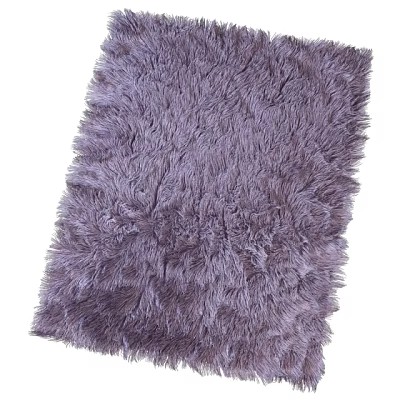 Purple Fluffy Square Rug With Plush Soft Texture For Cozy Home Decor 3d model