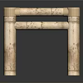 Natural Wooden Stool With Simple Design Striped Seat And Sturdy Legs