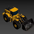 Yellow Heavy Duty Construction Loader With Large Tires And Front Bucket