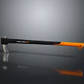 Heavy Duty Fire Axe With Black And Orange Handle And Polished Metal Head Design