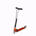 Orange Children's Scooter With Black Handlebars White Wheels And Lightweight Design