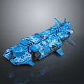 Advanced Futuristic Blue Sci Fi Spaceship Model Featuring Intricate Structural Details