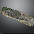 Detailed Landscape Model With Rock Terrain Green Vegetation And Natural Features