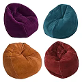 Vibrant Bean Bag Chair in Purple Teal Orange Red Colors